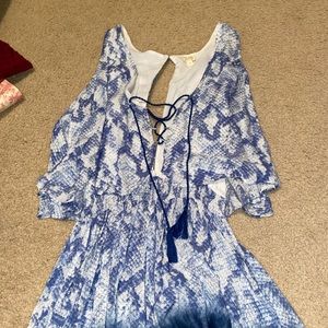 Boutique Romper Blue Tie Dye - Small